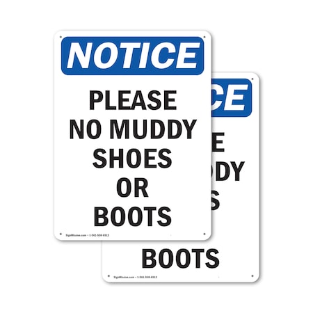 Signmission 18 in Height, 12 in Width, Plastic, Rectangle OS-2PACK-NS-P-1218-V-17533